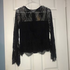 Black lace blouse